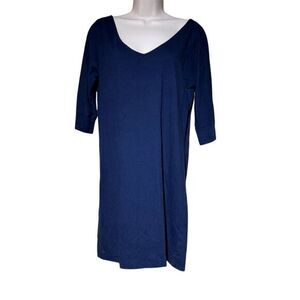 Lilly Pulitzer Women's V Neck Shirt Dress Blue 3/4 Sleeve Size S Casual